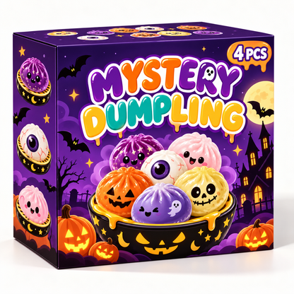 Halloween Ghost Dumpling Glitter Squeeze Toy