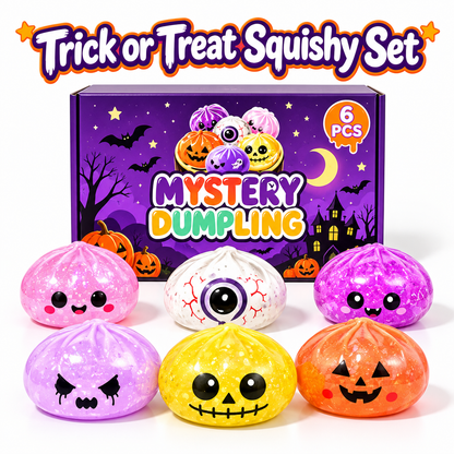 Halloween Ghost Dumpling Glitter Squeeze Toy