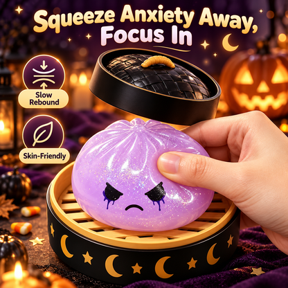 Halloween Ghost Dumpling Glitter Squeeze Toy